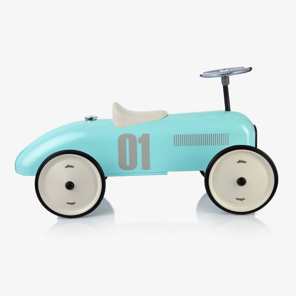 Vilac-Light Blue Ride-On Vintage Car (76cm) | Childrensalon