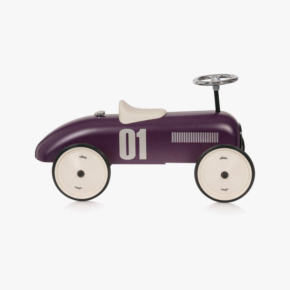Vilac-Matte Plum Purple Ride-On Vintage Toy Car (71cm) | Childrensalon