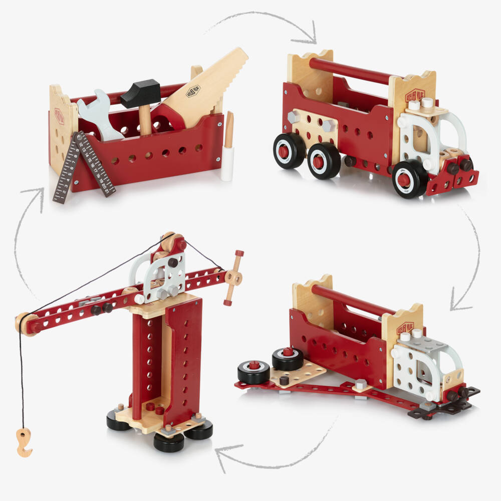 Vilac-Red Wooden Toolbox Toy (27cm) | Childrensalon