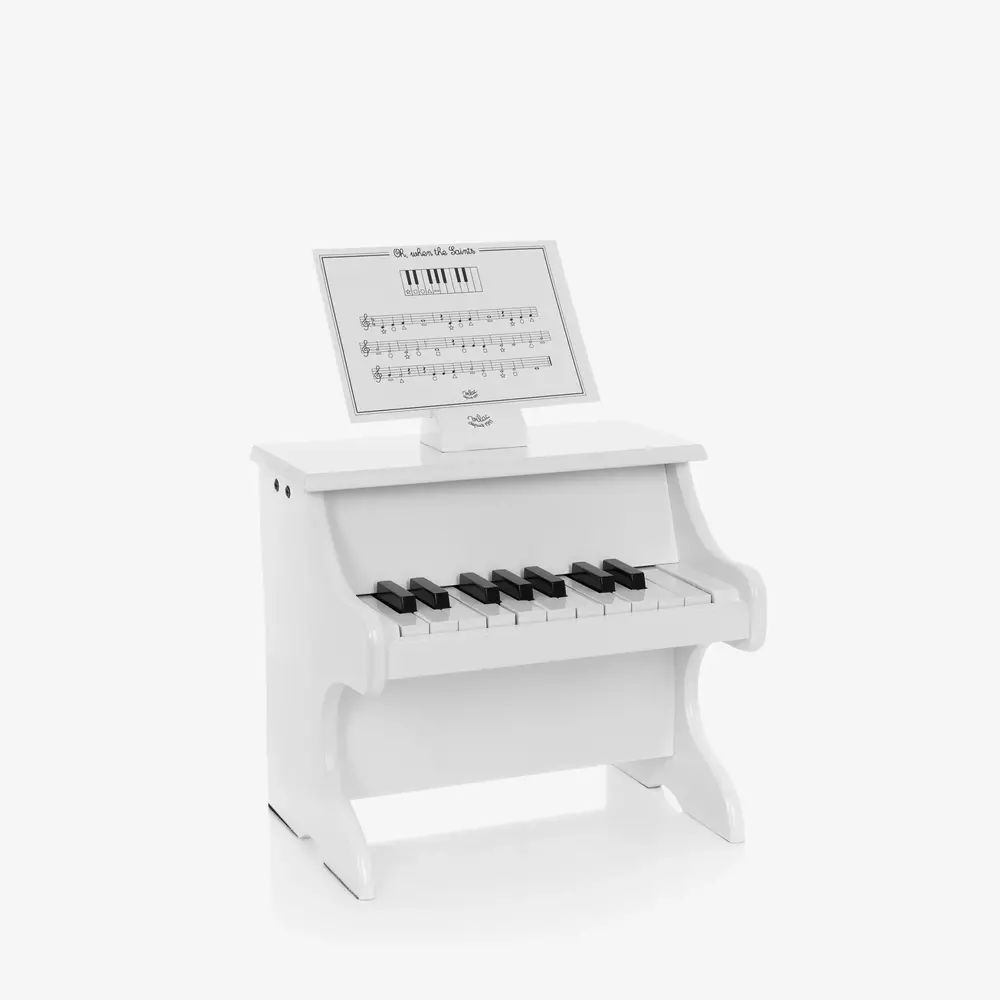 Vilac-White Wooden Mini Piano (32cm) | Childrensalon
