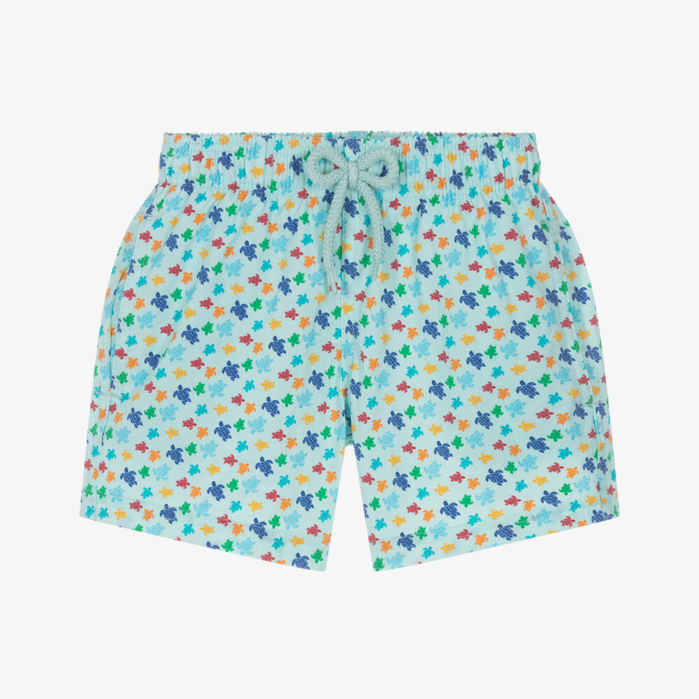 Vilebrequin-Blue Rainbow Micro Ronde Des Tortues Swim Shorts | Childrensalon