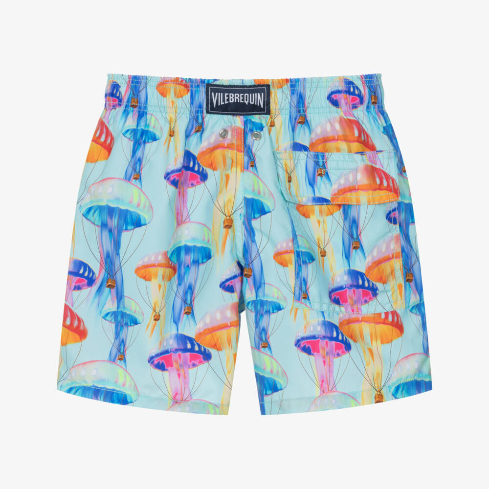 Vilebrequin-Boys Aqua Blue Jelly Fish Print Swim Shorts | Childrensalon