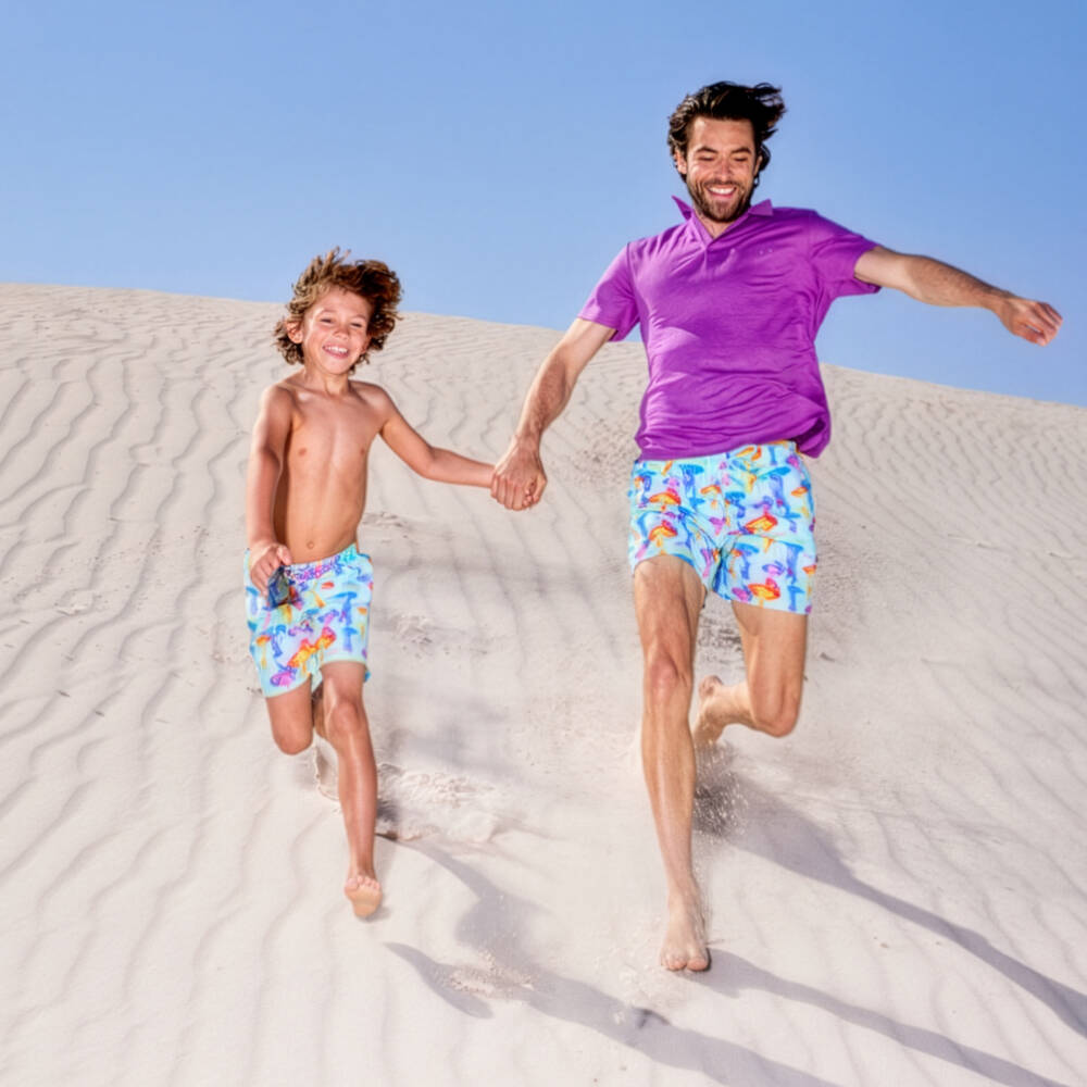 Vilebrequin-Boys Aqua Blue Jelly Fish Print Swim Shorts | Childrensalon