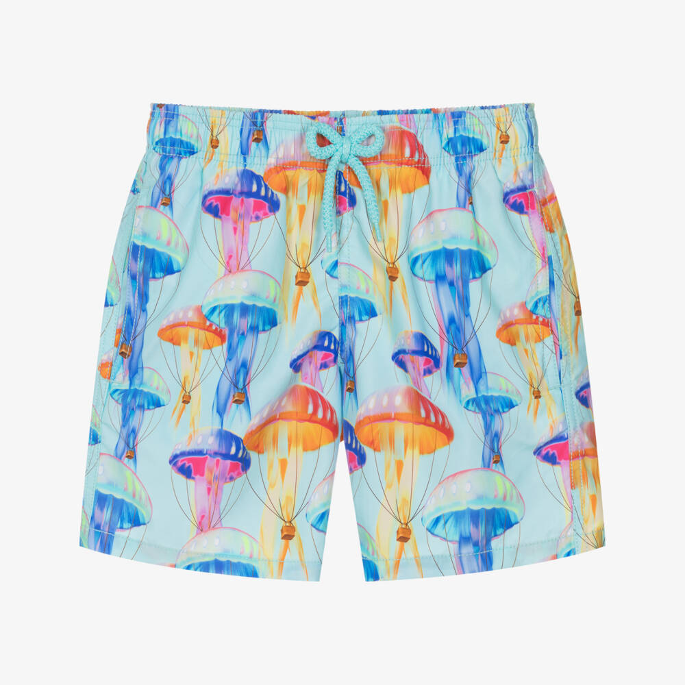 Vilebrequin-Boys Aqua Blue Jelly Fish Print Swim Shorts | Childrensalon
