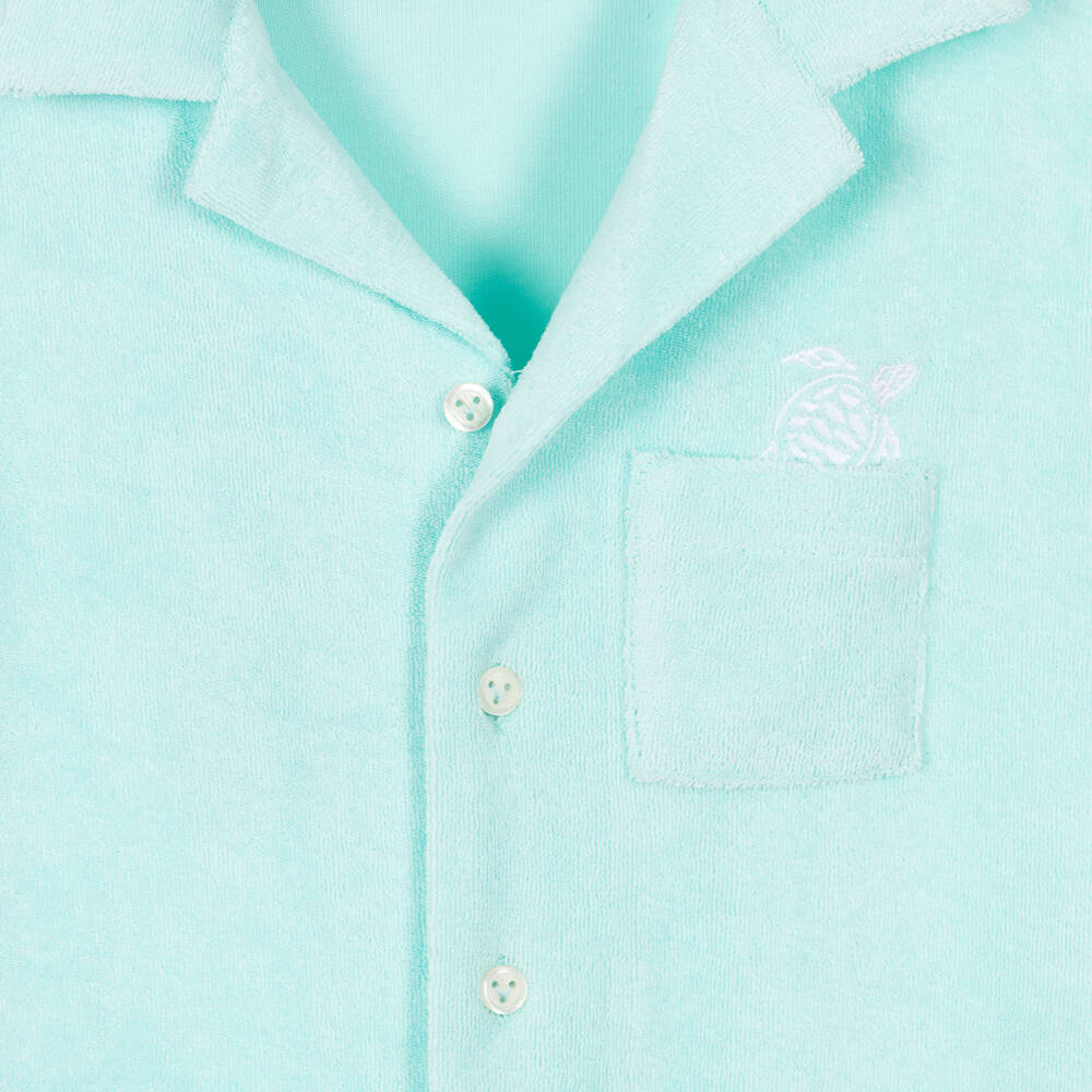 Vintage Ladybird-Рубашка аквамариновая из органического хлопка для мальчиков | Childrensalon