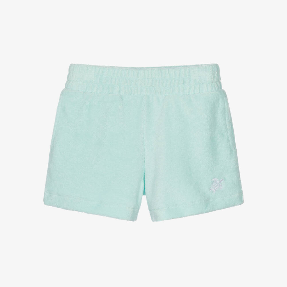 Vilebrequin-Boys Aqua Blue Organic Cotton Towelling Shorts | Childrensalon