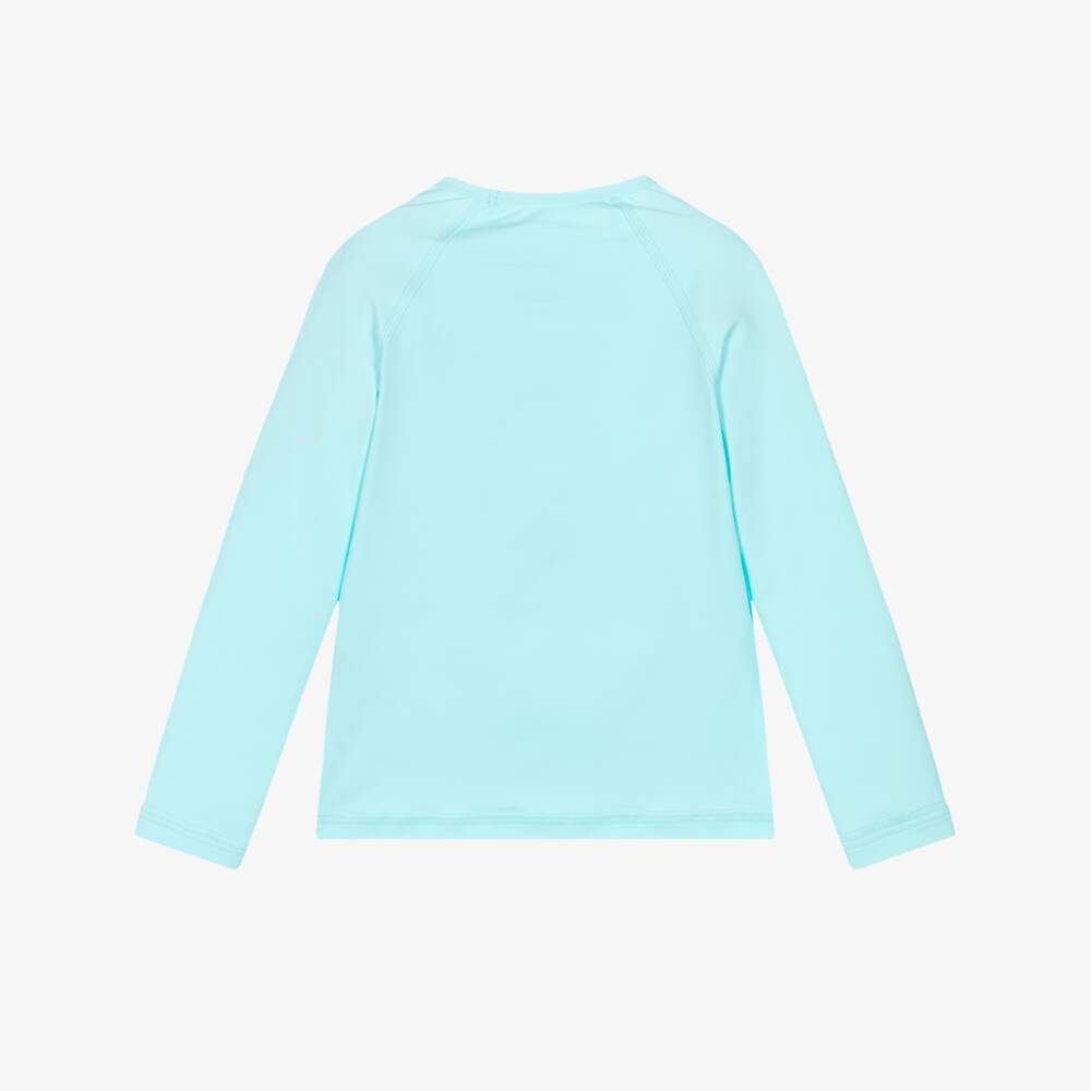 Vilebrequin-Boys Aqua Blue Turtle Print Swim Top (UPF50+) | Childrensalon