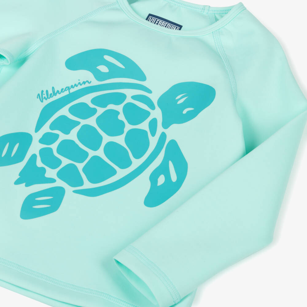 Vilebrequin-Boys Aqua Blue Turtle Swim Top (UPF50+) | Childrensalon