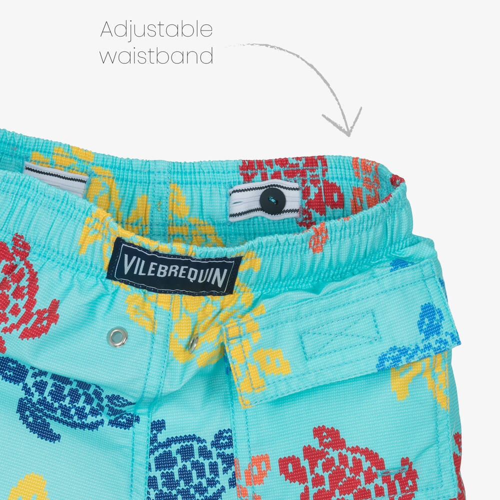 Vilebrequin-Boys Blue Multicolour Turtle Swim Shorts | Childrensalon