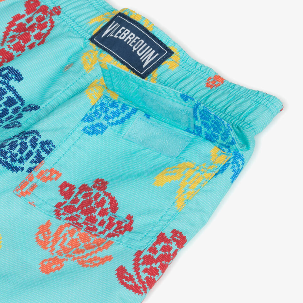 Vilebrequin-Boys Blue Multicolour Turtle Swim Shorts | Childrensalon
