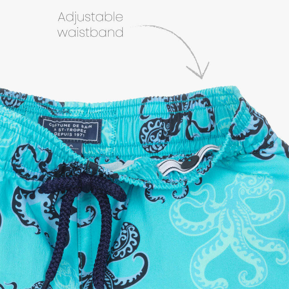 Vilebrequin-شورت سباحة بنقشة أخطبوط لون أزرق للأولاد | Childrensalon