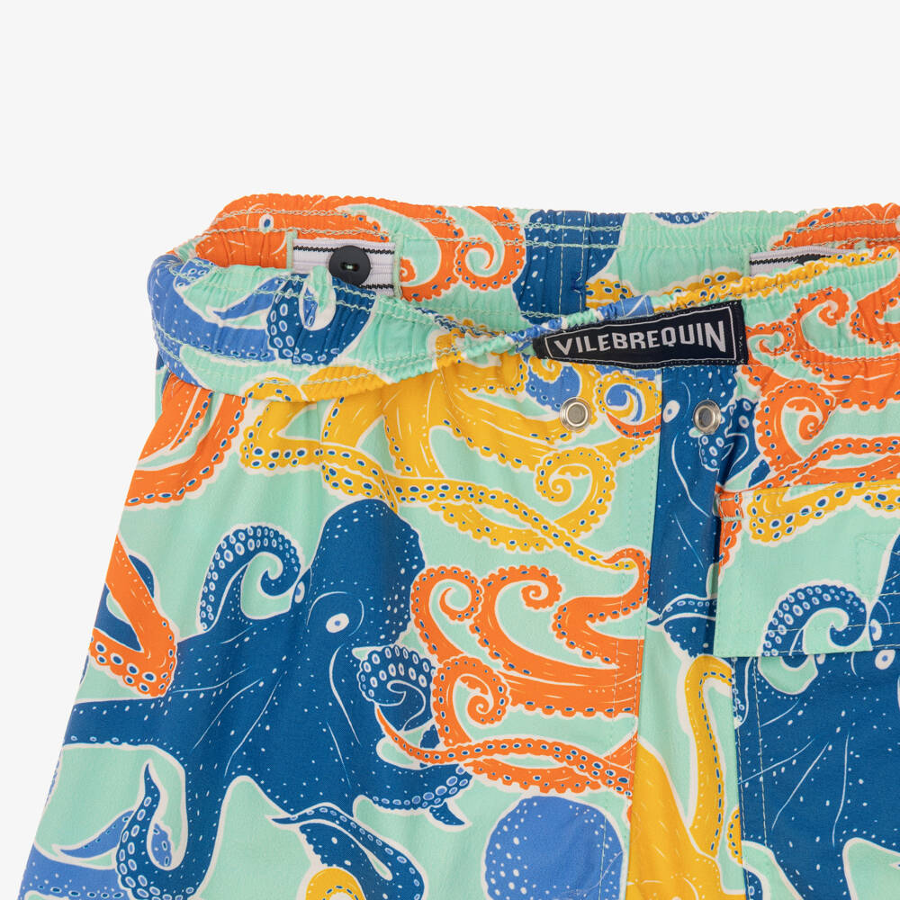 Vintage Ladybird-Boys Blue Octopus Stretch Swim Shorts | Childrensalon