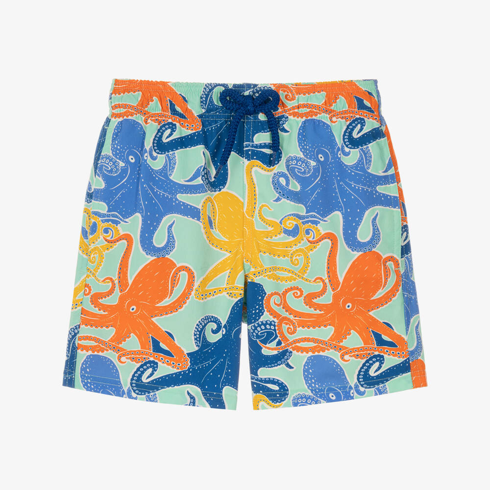 Vintage Ladybird-Boys Blue Octopus Stretch Swim Shorts | Childrensalon