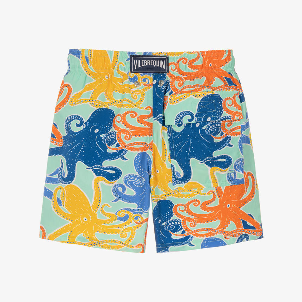 Vintage Ladybird-Boys Blue Octopus Stretch Swim Shorts | Childrensalon
