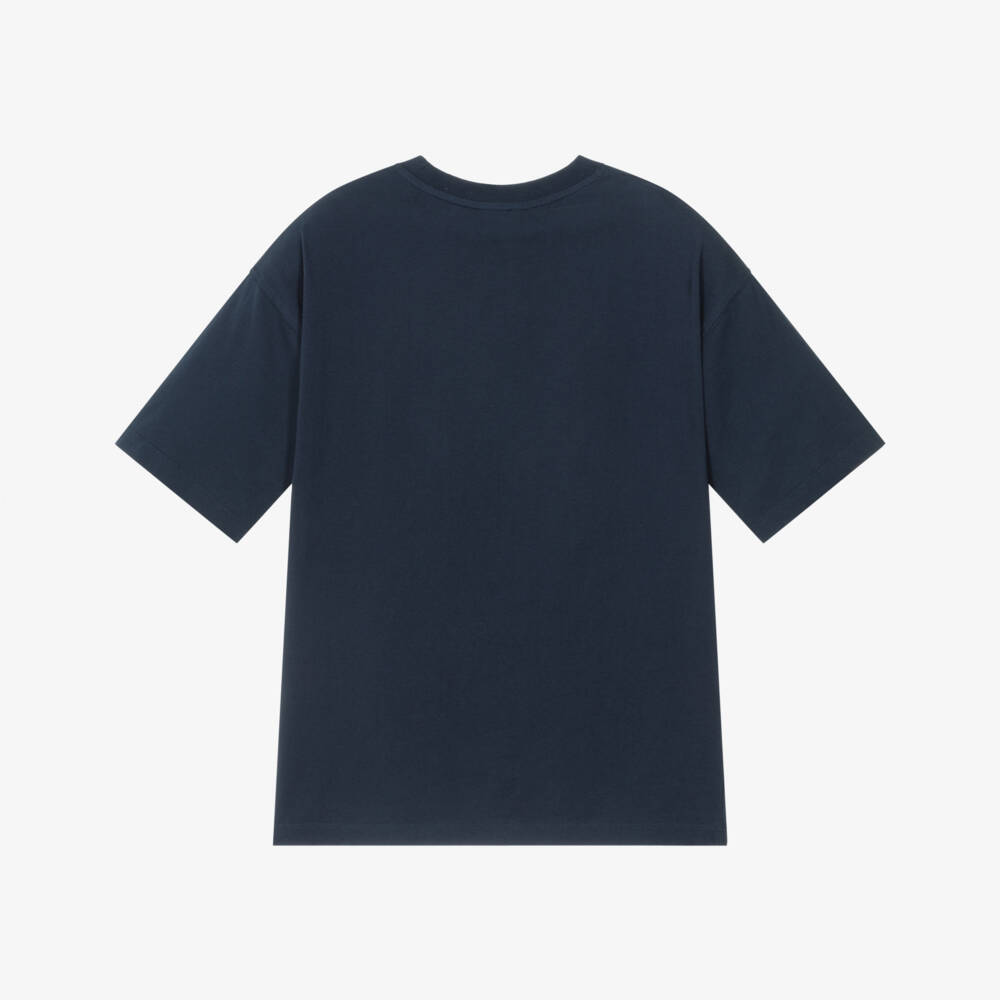 Vilebrequin-Boys Blue Organic Cotton Turtle Print Oversized  T-Shirt | Childrensalon