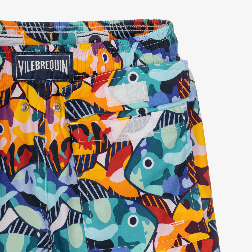 Vintage Ladybird-Boys Blue Pacu Print Stretch Swim Shorts | Childrensalon