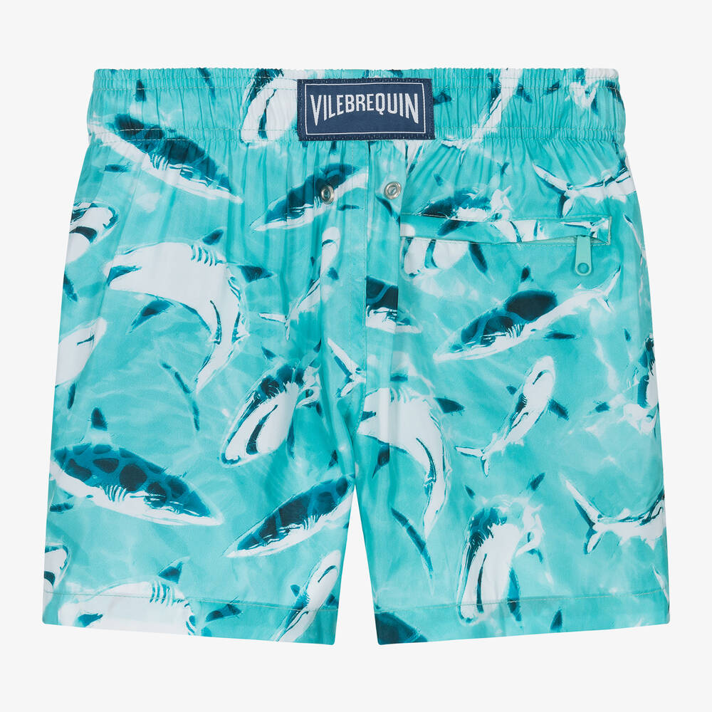 Vilebrequin-Boys Blue Shark Print Swim Shorts | Childrensalon