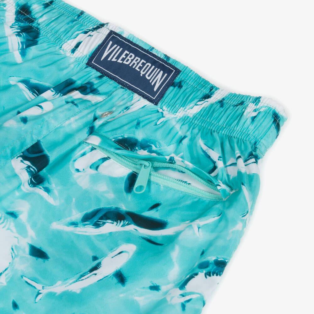 Vilebrequin-Boys Blue Shark Print Swim Shorts | Childrensalon