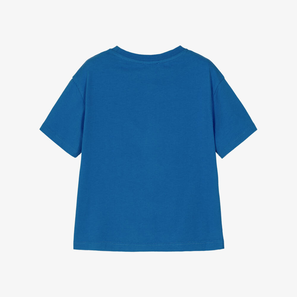 Vilebrequin-Boys Blue T-Shirt with Embroidered Turtle | Childrensalon