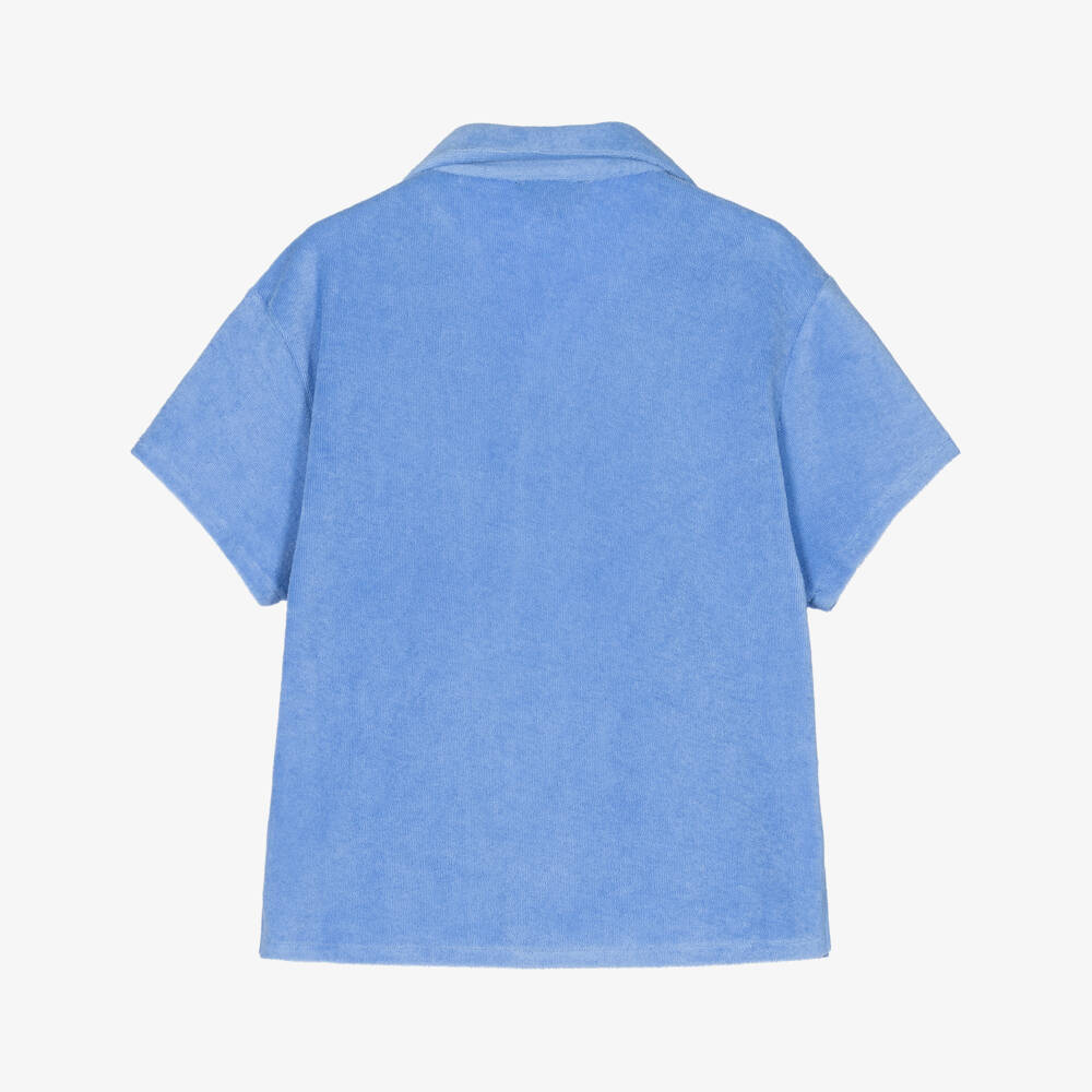 Vintage Ladybird-Boys Blue Terry Shirt with Embroidered Turtle | Childrensalon