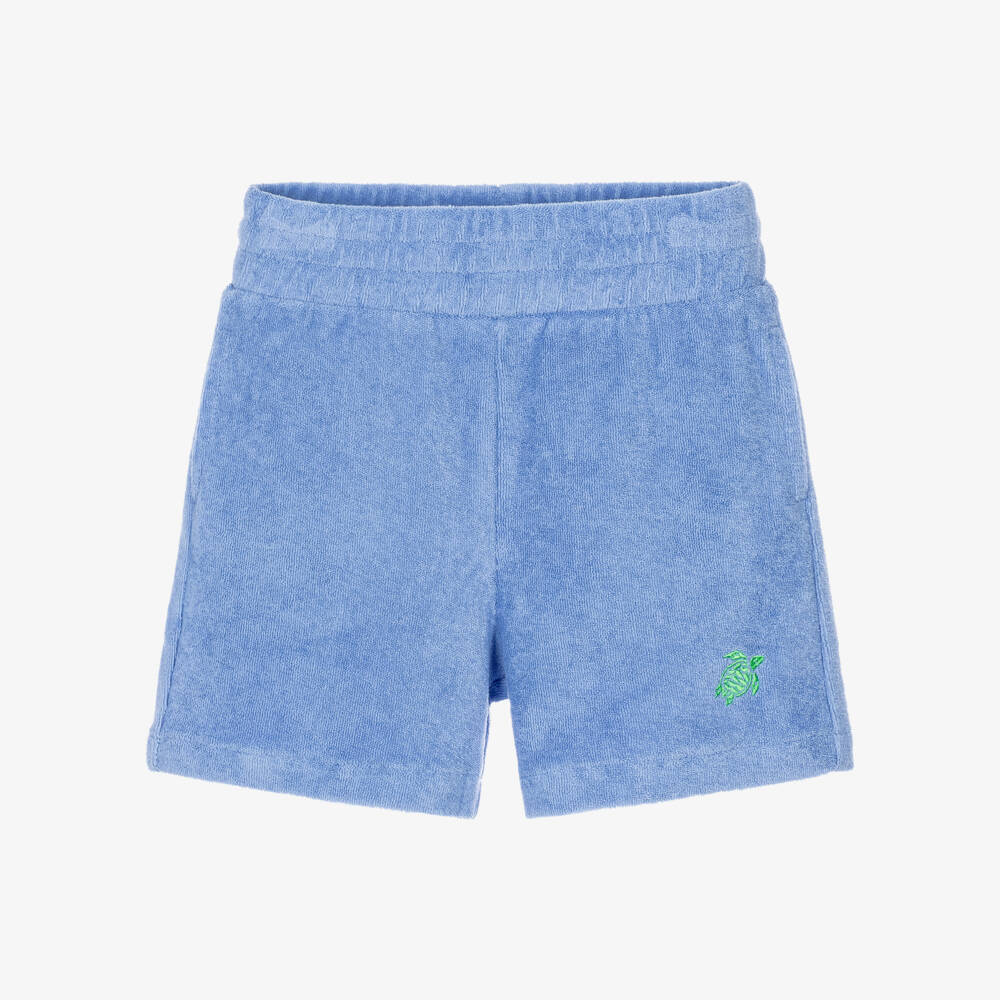 Vintage Ladybird-Boys Blue Terry Shorts with Turtle | Childrensalon