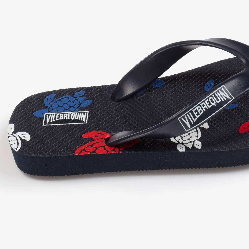 Vilebrequin-Boys Blue Turtle Flip Flops | Childrensalon