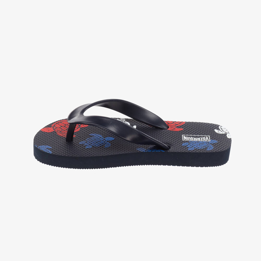 Vilebrequin-Boys Blue Turtle Flip Flops | Childrensalon