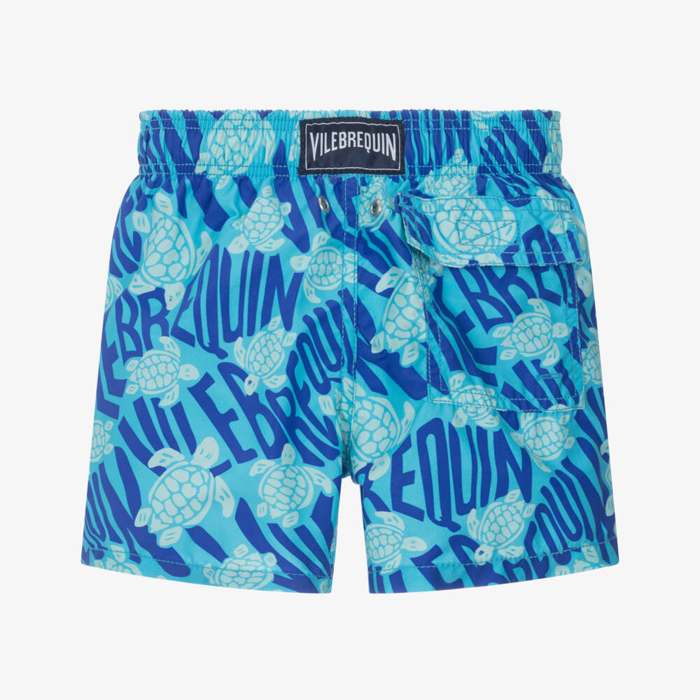Vilebrequin-Boys Blue Turtle Logo Swim Shorts | Childrensalon