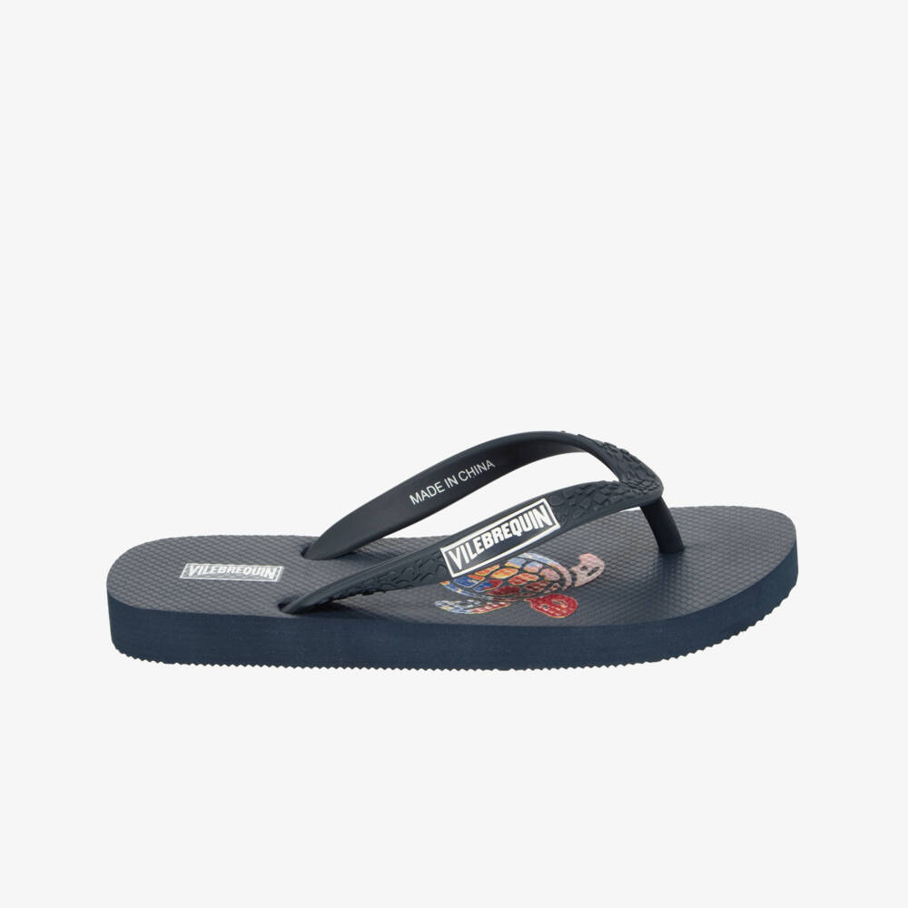 Vilebrequin-Boys Blue Turtle Print Flip Flops | Childrensalon