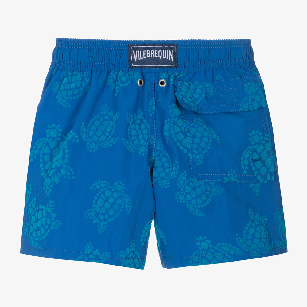 Vilebrequin-شورت سباحة بطبعة سلحفاة لون أزرق للأولاد | Childrensalon