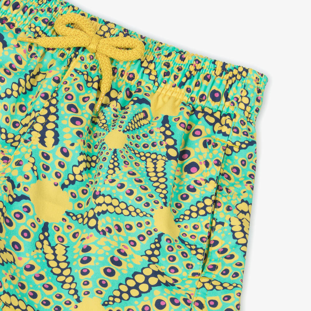 Vilebrequin-Boys Green Sun Print Swim Shorts | Childrensalon