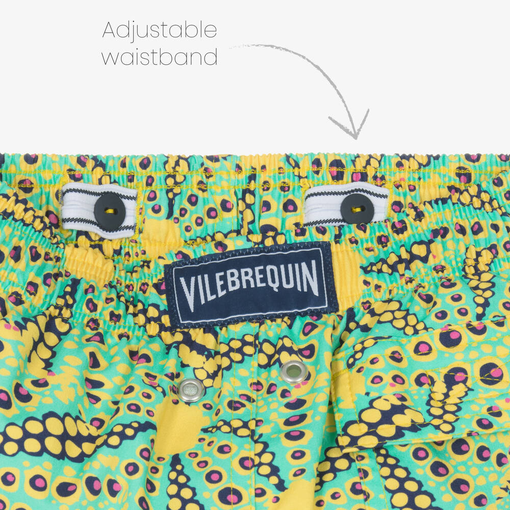 Vilebrequin-Boys Green Sun Print Swim Shorts | Childrensalon