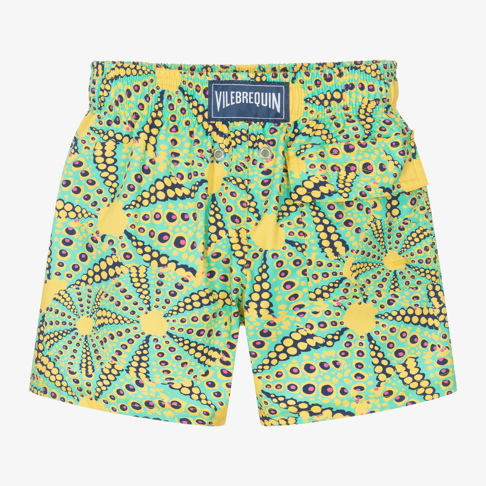 Vilebrequin-Boys Green Sun Print Swim Shorts | Childrensalon