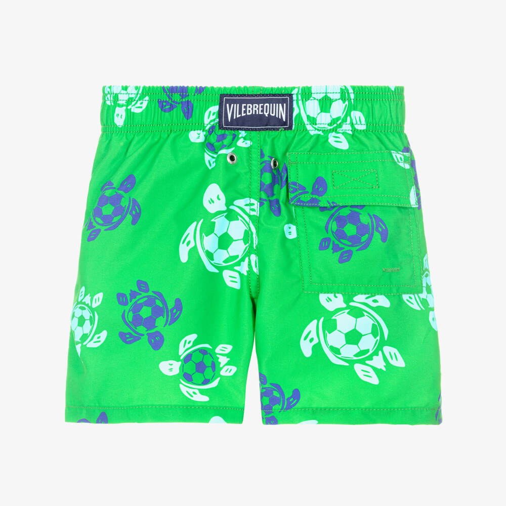 Vilebrequin-شورت سباحة بطبعة سلاحف لون أخضر للأولاد | Childrensalon