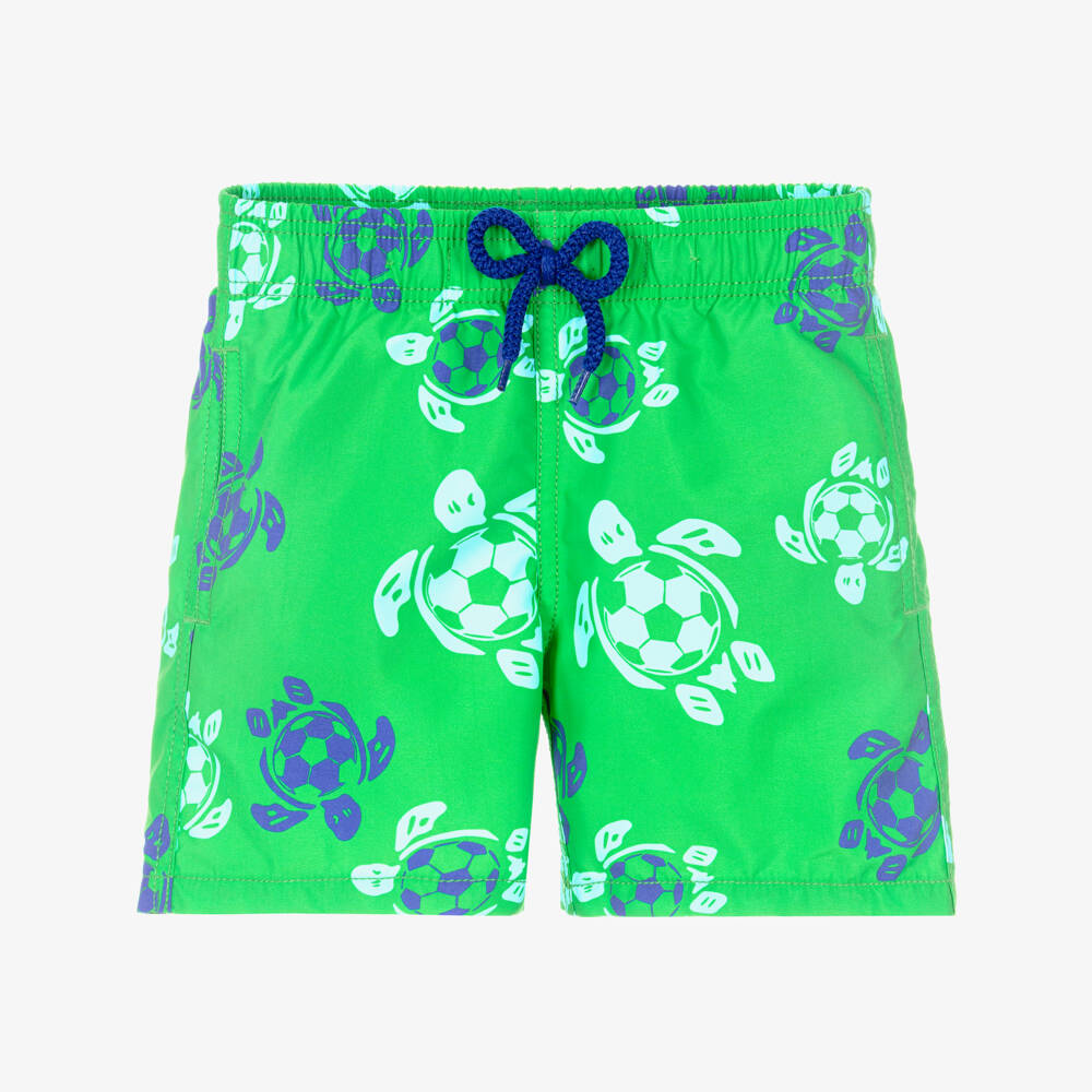 Vilebrequin-شورت سباحة بطبعة سلاحف لون أخضر للأولاد | Childrensalon
