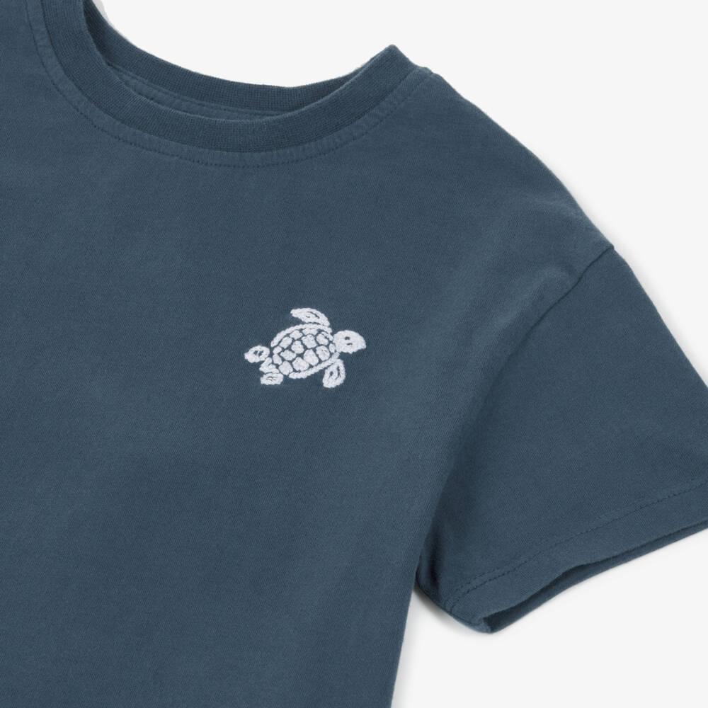 Vintage Ladybird-Синяя хлопковая футболка с логотипом черепахи для мальчиков | Childrensalon