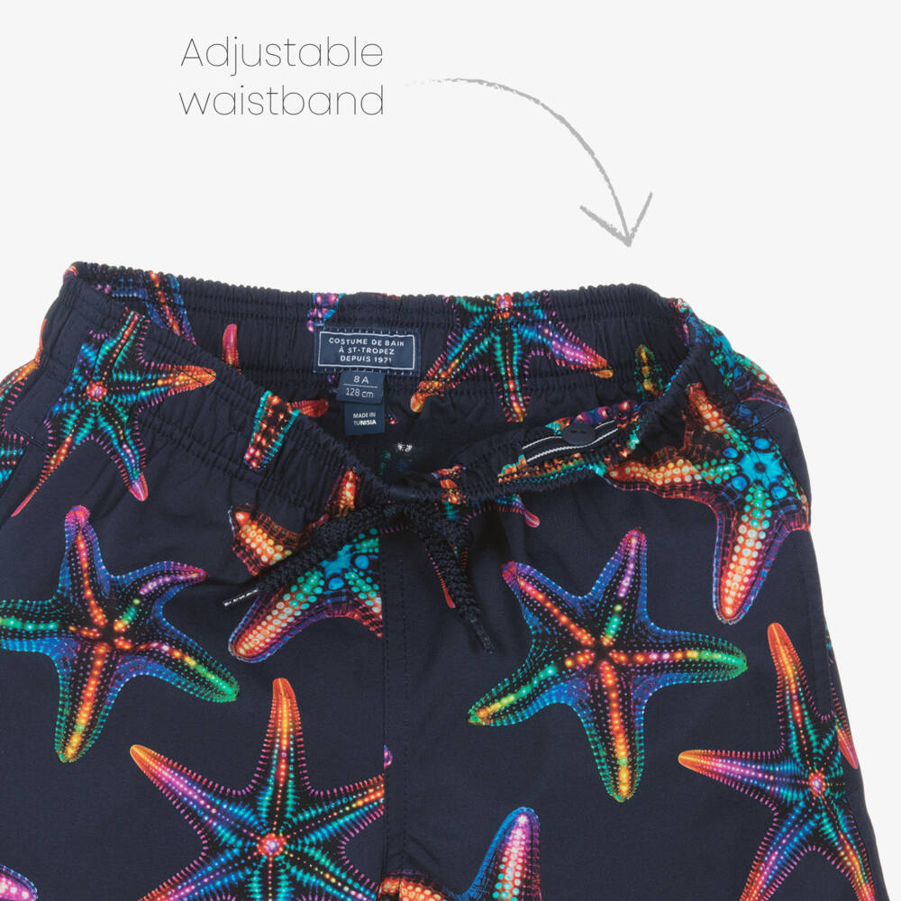 Vilebrequin-Boys Navy Blue Starfish Swim Shorts | Childrensalon