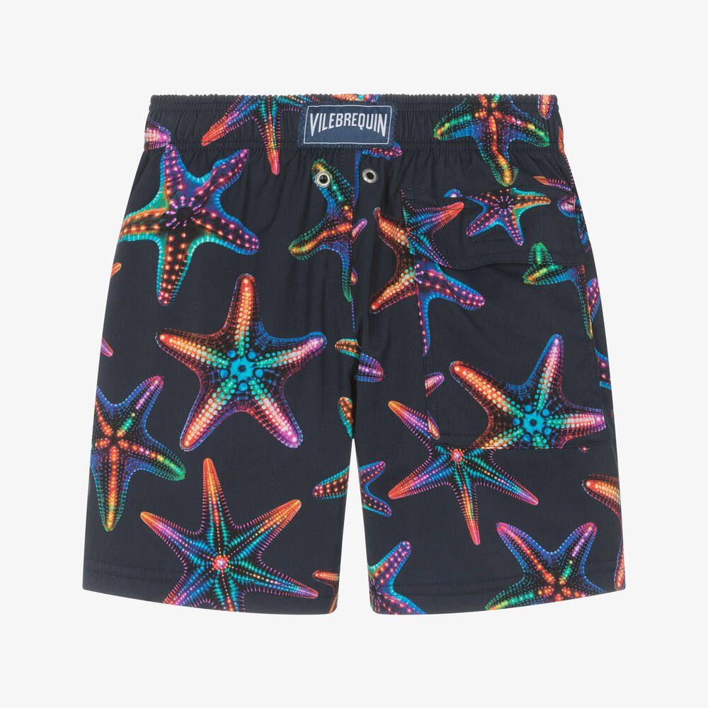 Vilebrequin-شورت سباحة بنقشة نجم البحر لون كحلي للأولاد | Childrensalon
