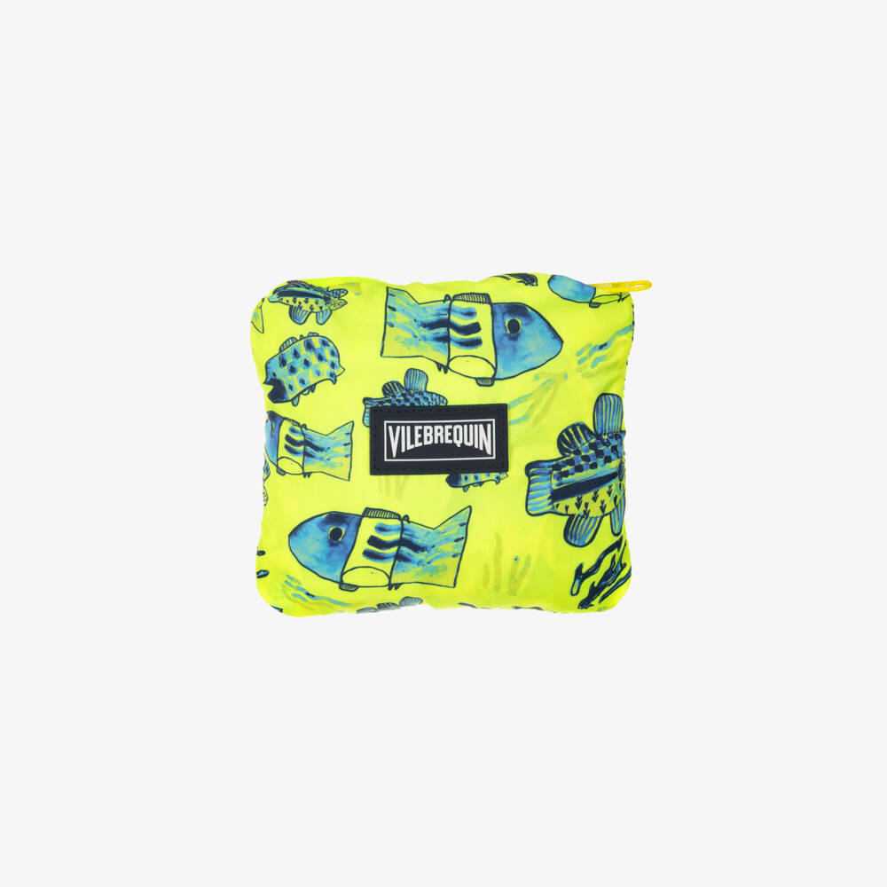 Vilebrequin-Boys Neon Yellow Swim Shorts with Fish Print | Childrensalon