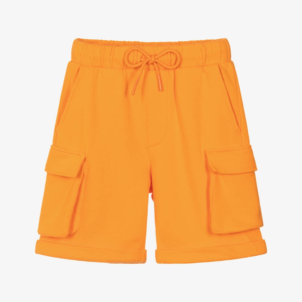 Vilebrequin-Boys Orange Organic Cotton Jersey Cargo Shorts | Childrensalon