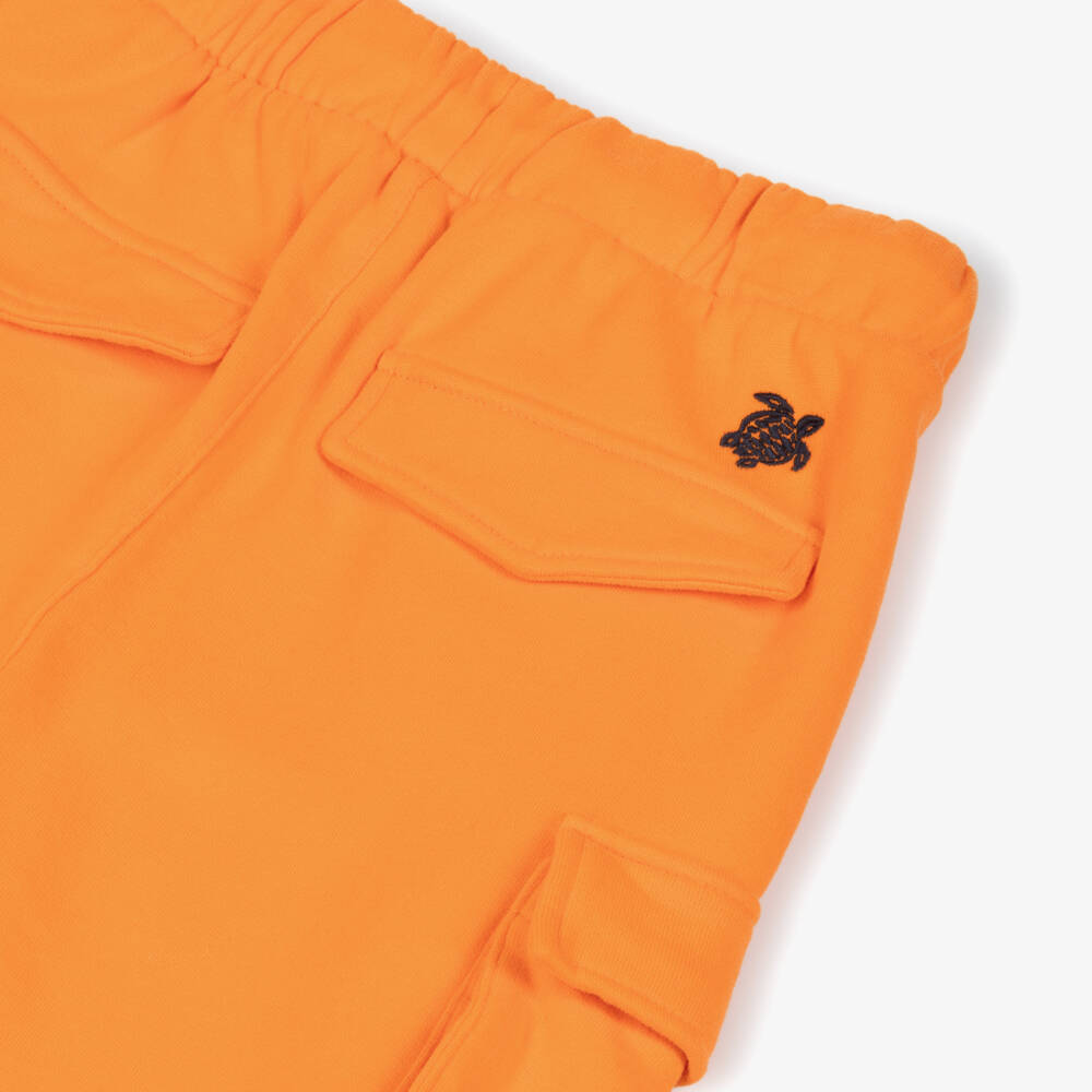 Vilebrequin-شورت كارغو قطن عضوي لون برتقالي للأولاد | Childrensalon