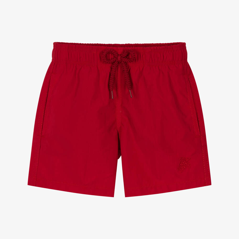 Vilebrequin-Boys Red Water Reactive Swim Shorts with Turtle Logo | Childrensalon