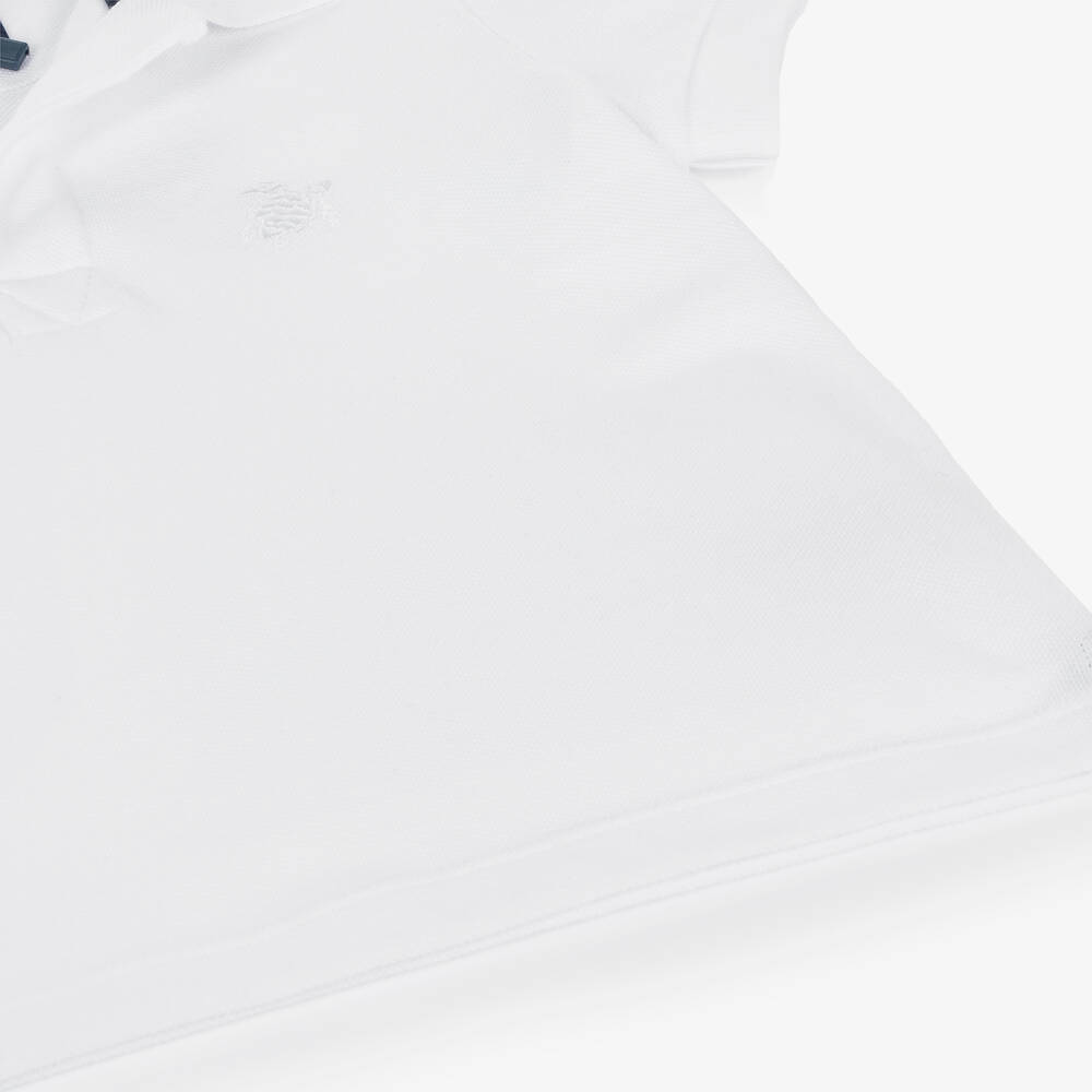 Vilebrequin-Boys White Organic Cotton Polo Shirt | Childrensalon