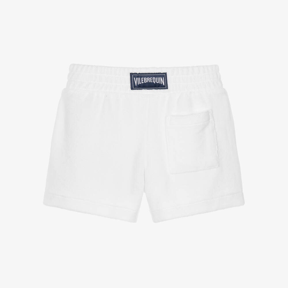Vilebrequin-Boys White Organic Cotton Towelling Shorts | Childrensalon