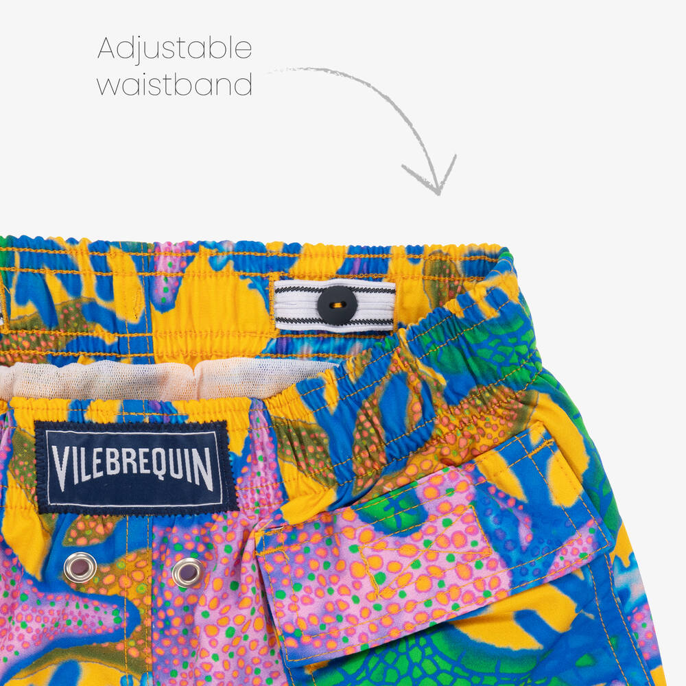 Vilebrequin-شورت سباحة بطبعة نجوم لون أصفر للأولاد | Childrensalon