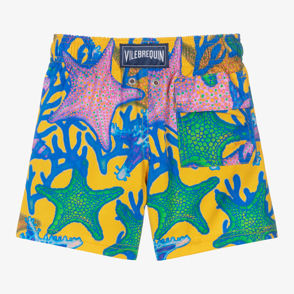 Vilebrequin-شورت سباحة بطبعة نجوم لون أصفر للأولاد | Childrensalon