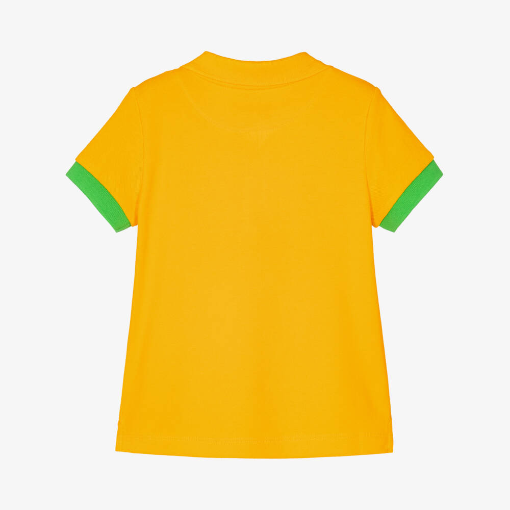 Vilebrequin-Boys Yellow & Green Organic Cotton Polo Shirt | Childrensalon