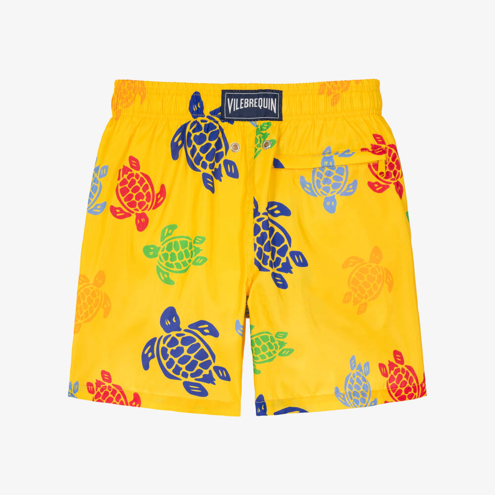Vintage Ladybird-Boys Yellow Ultra-Light & Packable Swim Shorts | Childrensalon