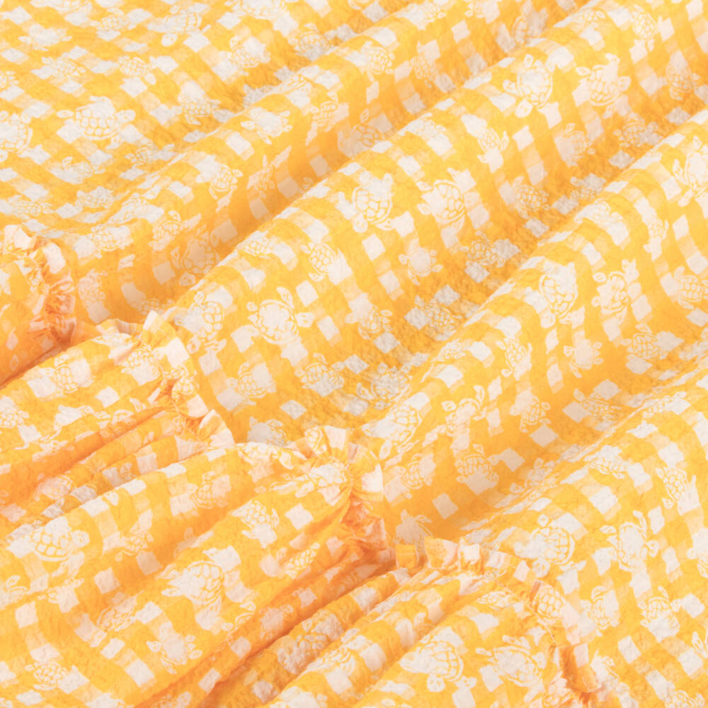 Vilebrequin-تنورة جينغهام قطن لون أصفر | Childrensalon