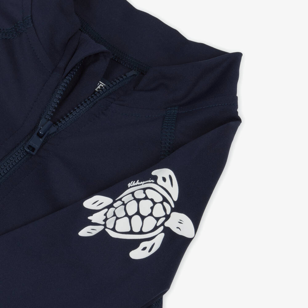 Vilebrequin-بدلة واقية من الشمس بطبعة السلحفاة لون كحلي (UPF50+) | Childrensalon